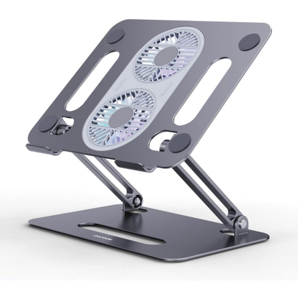 Porodo Adjustable Laptop Stand with Cooling Fan and Aluminum Alloy - Grey