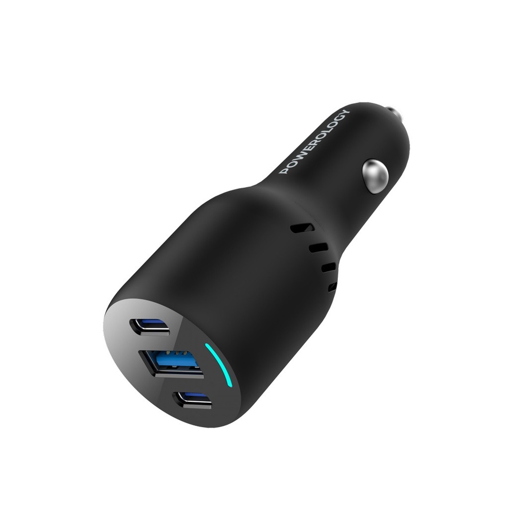 Powerology triple Port Car Charger -18W QC -65W PD