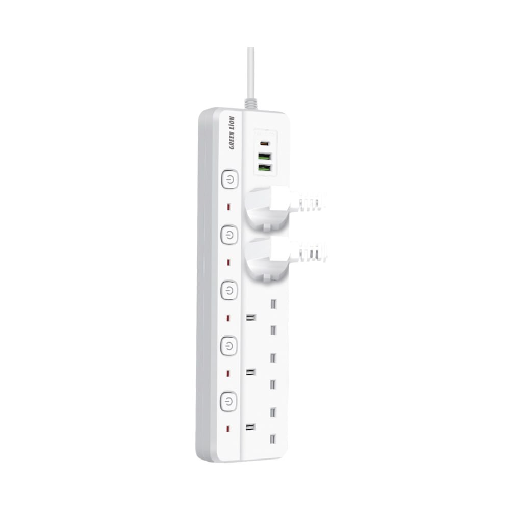 Green Lion Power Socket  2 USB - A & 1 Type C 2 Meter 2500W