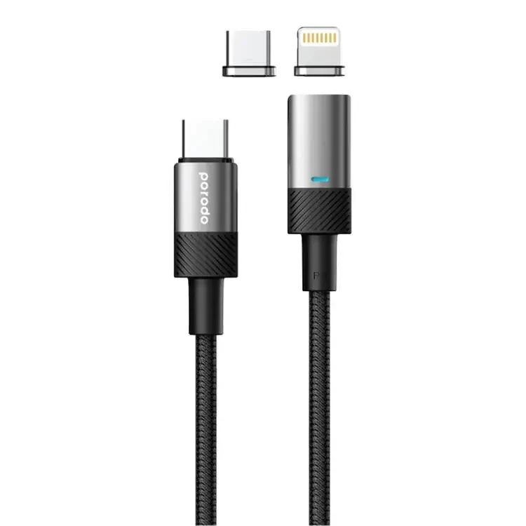 Porodo Multi-Connector Type-C Magnetic Connectors Data & Fast Charge With Aluminum Shell