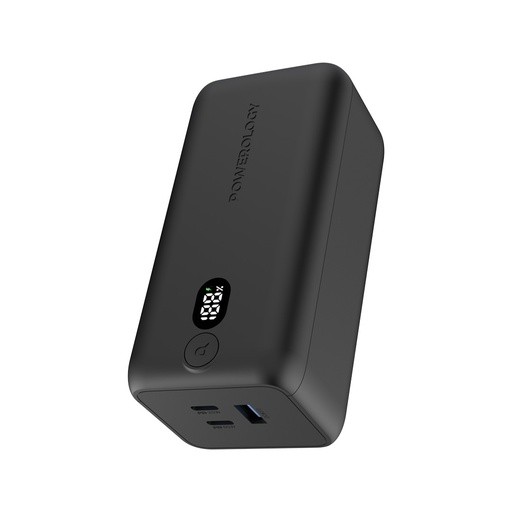 Powerology Onyx 20000mAh Dual USB-C Power Bank Rapid Three-Device Charging