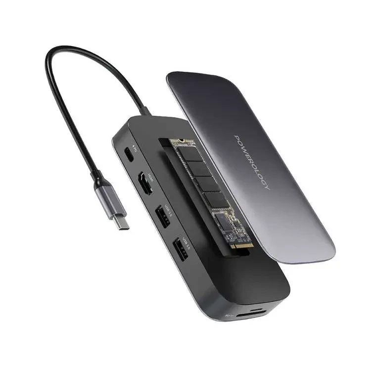 Powerology 512GB USB-C Hub & SSD Drive All-in-one  Connectivity & Storage