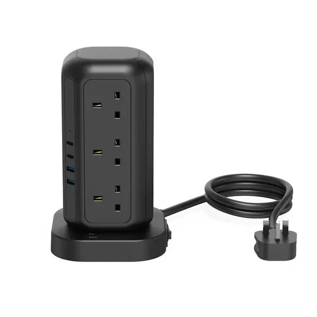 Powerology 12 AC Sockets GaN Tower Hub Charge UpTo 17 Devices 3M