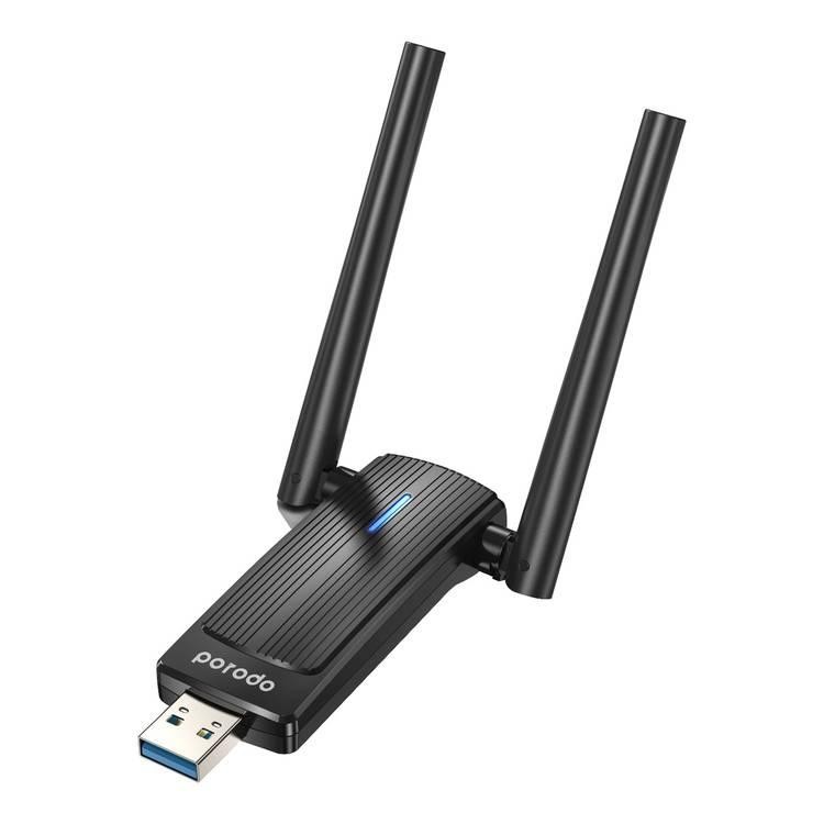 Porodo Dual Band WiFi Adapter External Antenna High-Speed USB 3.0