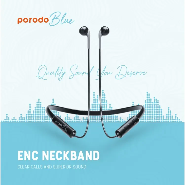 Porodo Blue ENC Neckband In-Ear Earphones