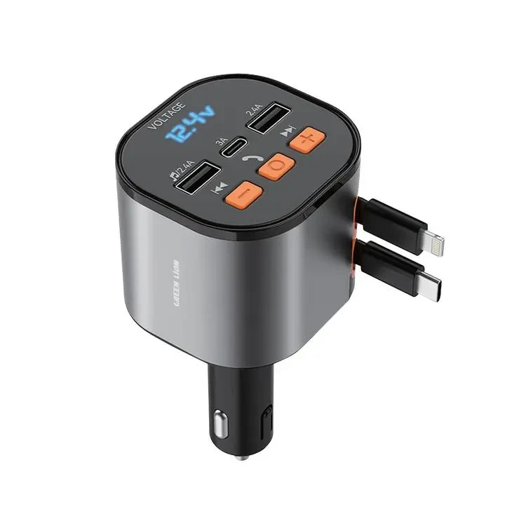 Green Lion FM Retractable 50W Car Charger