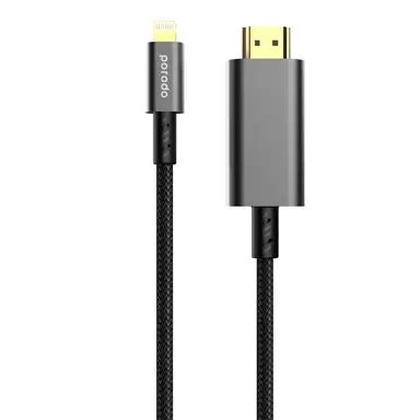 Porodo Lightning HDMI Braided Cable Ultra-HD Video Streaming 1.8m/6ft