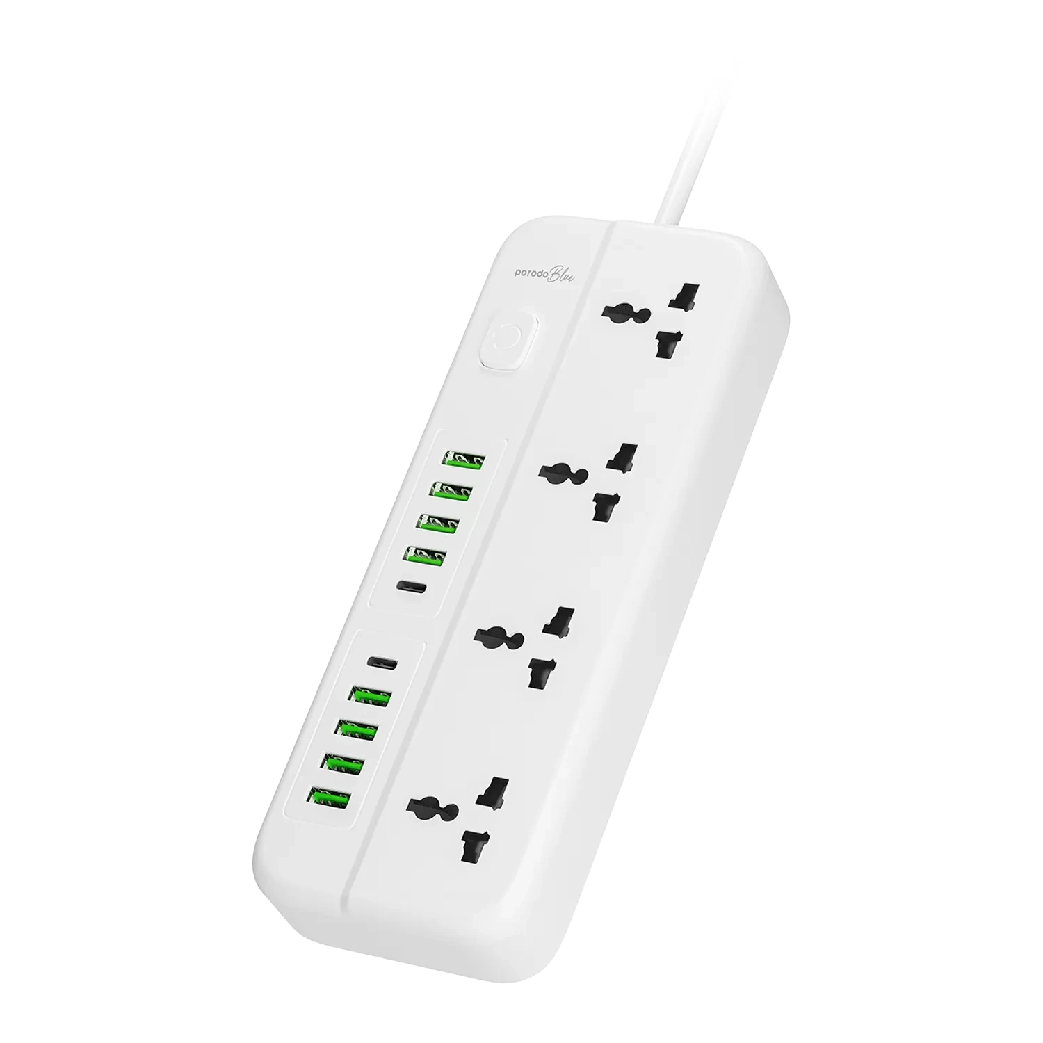 Porodo Blue 4 Universal Sockets Power Strip 3m