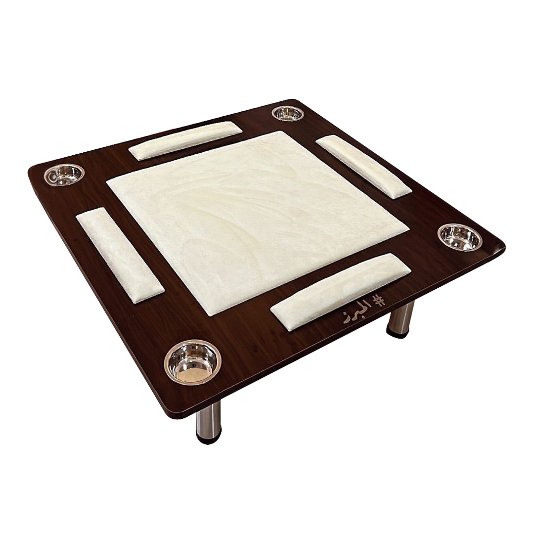 Card playing baloot Floor table with cup holder and armrest