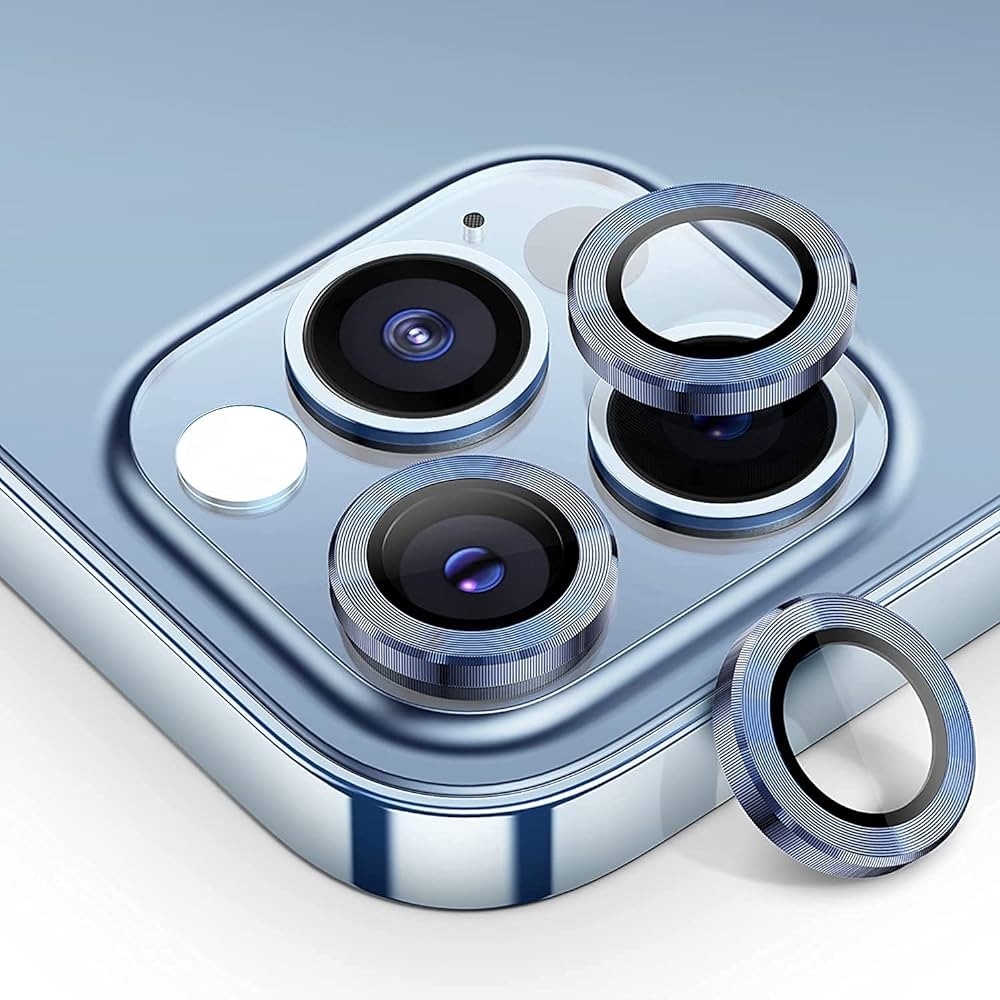 Green 9H Camera Lens Guard Protector for iPhone 13 Pro / 13 Pro Max - Sea Blue / Go