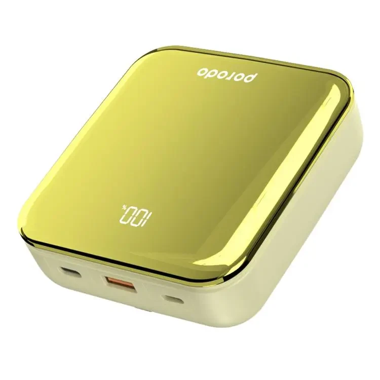 Porodo 20000mAh Mirror Power Bank Built-In Charge & Re-Charge Cables