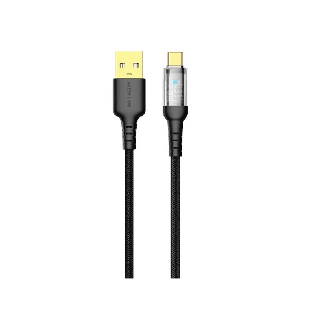 Green Lion USB-A To USB-C Transparent LED Cable(1m)