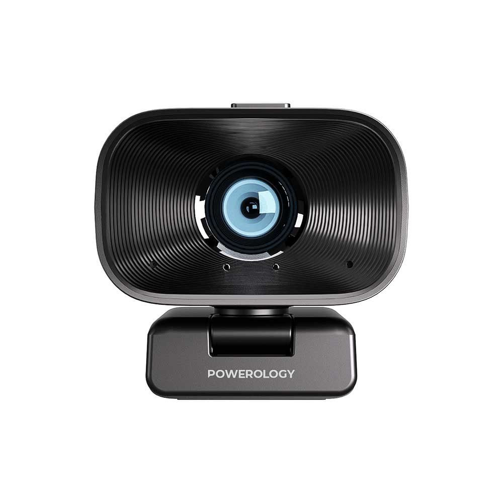 Powerology 1080p Web Cam with 5x Digital Zoom Built-In Mic and Speaker - Black