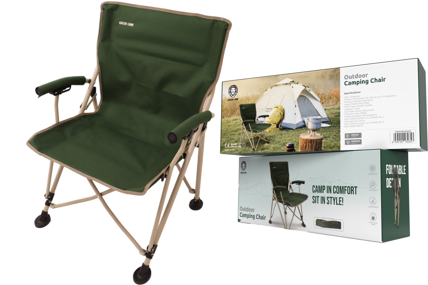 Green Lion Outdoor Camping Chair