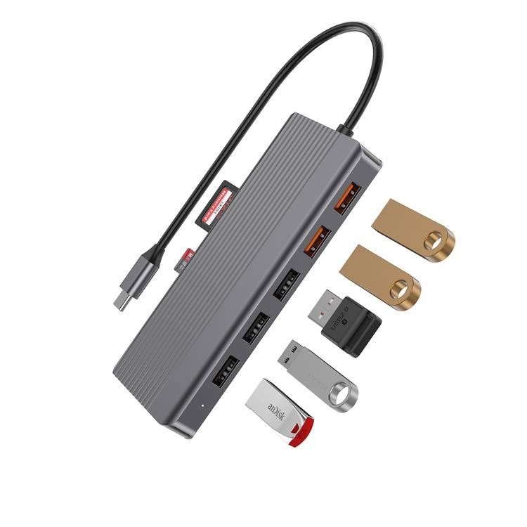 Powerology 12 in 1 - Hdmi & DP 4K Usb-C Hub Ethernet 10Gbps Data Transfer