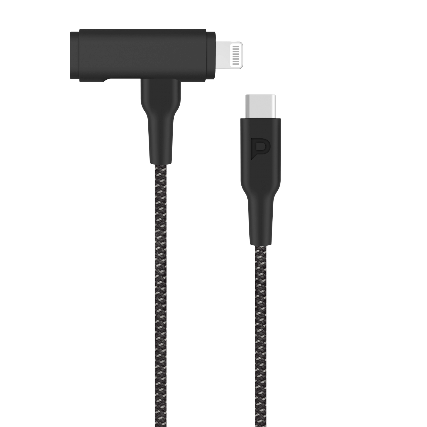 Powerology Braided USB-C to USB-C + Lightning Data & Fast Charge 1.2m/4ft