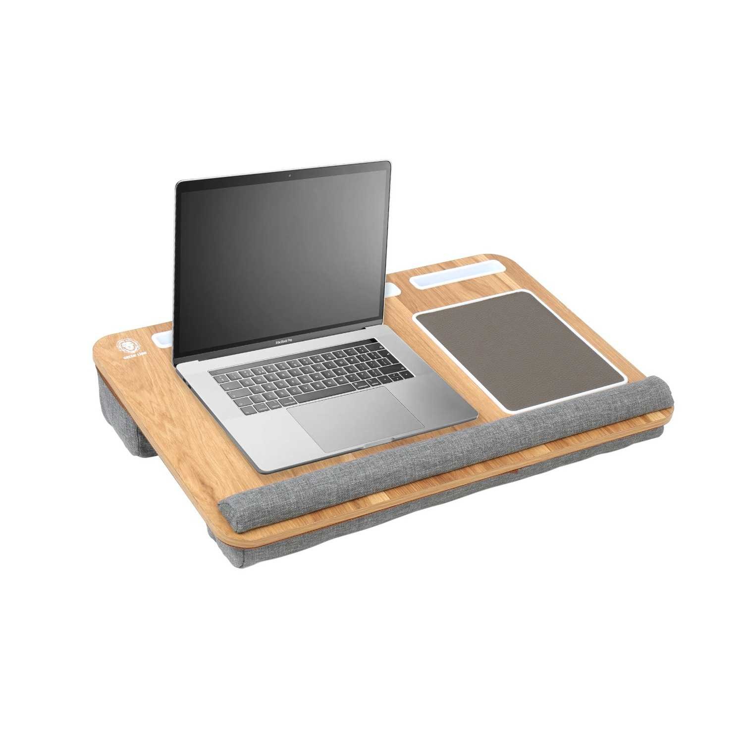 Green Lion Portable Lap Desk with Carry Strap ( Dual Cushions ) - Gray