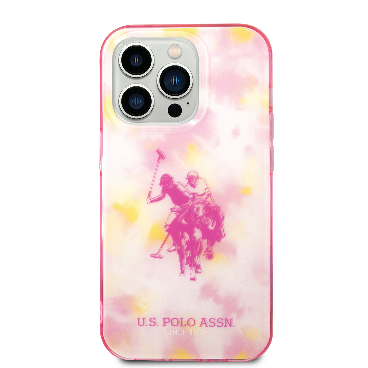 USPA PC/TPU Case With Tie&Dye Design & Horse Logo For iPhone 14 Pro Max