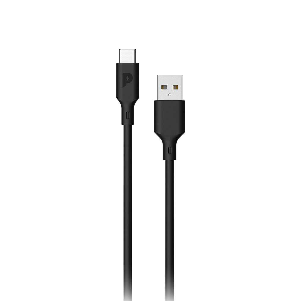 Powerology USB A to USB C (PUC3ABK) Fast Charge 1.2m PVC Cable - Black