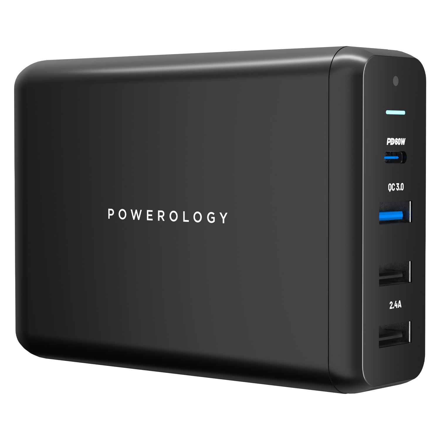 Powerology 4-Port Quick Charge Power Terminal PD 75W - Black