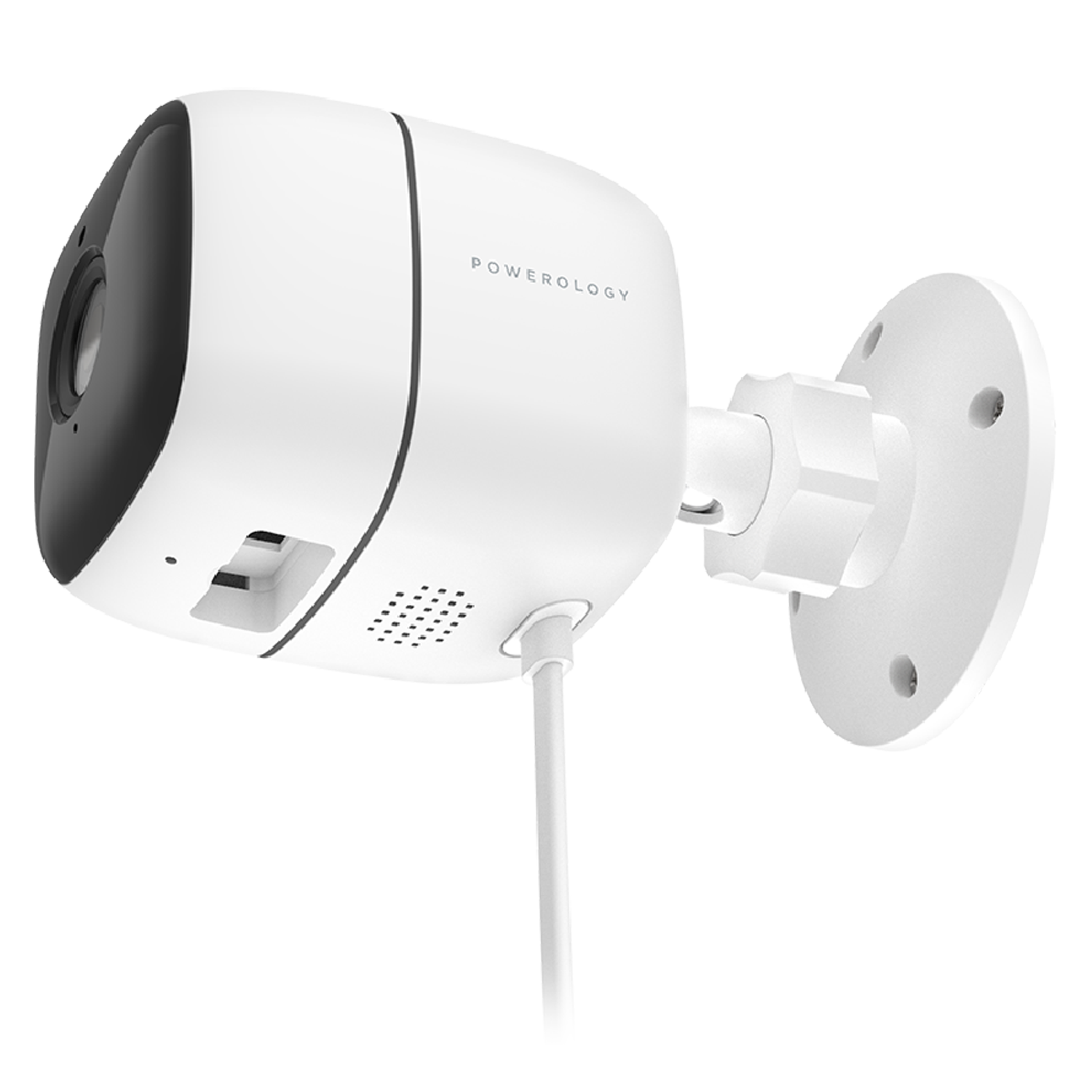 Powerology Wifi Smart Outdoor Camera 110 Wired Angle Lens Camera - White