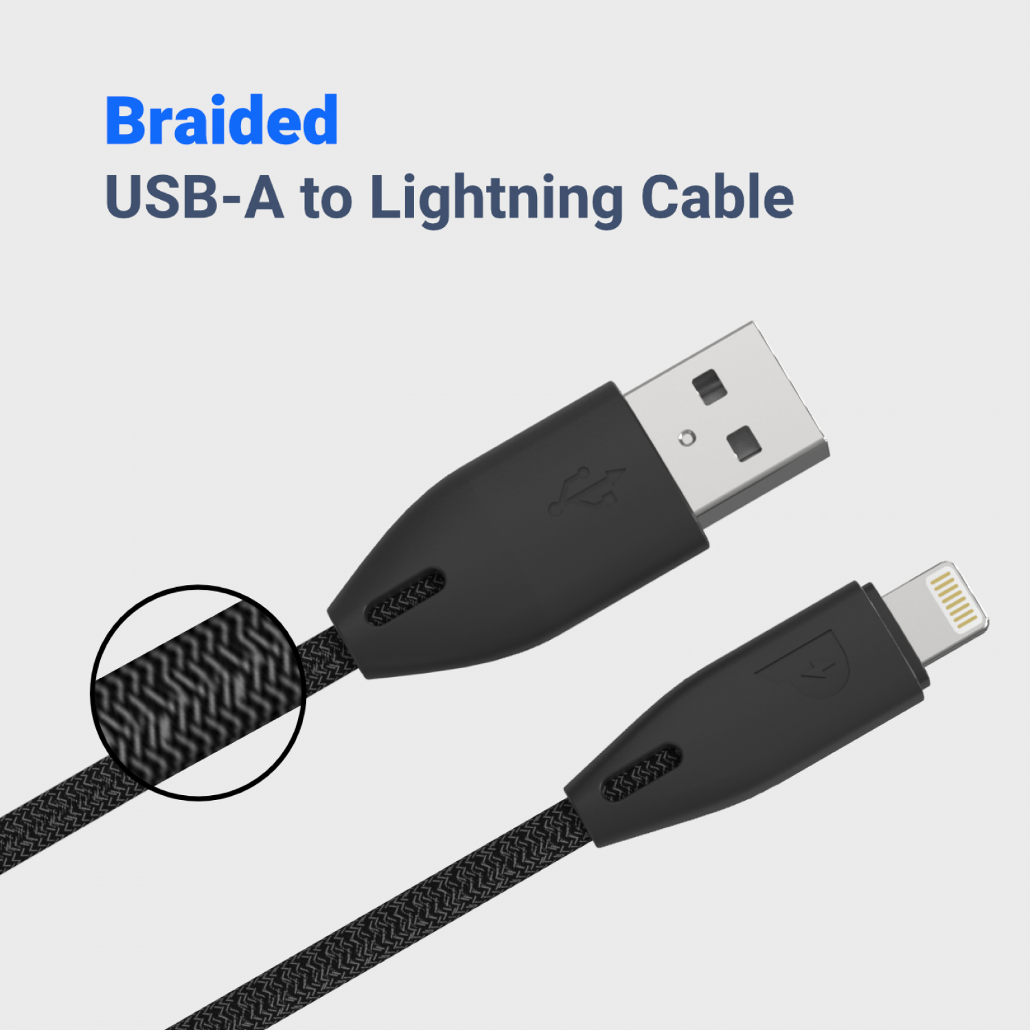 Powerology iPhone Charging Cable, [Apple MFi Certified] braided USB-A To Lightning Cable 1.2 meter / 4 feet with iPhone 12 Pro Max/12 Mini/12, 11 Pro Max/11 Pro/11, XS Max/XS/XR/X, 8 Plus/8 (Black)