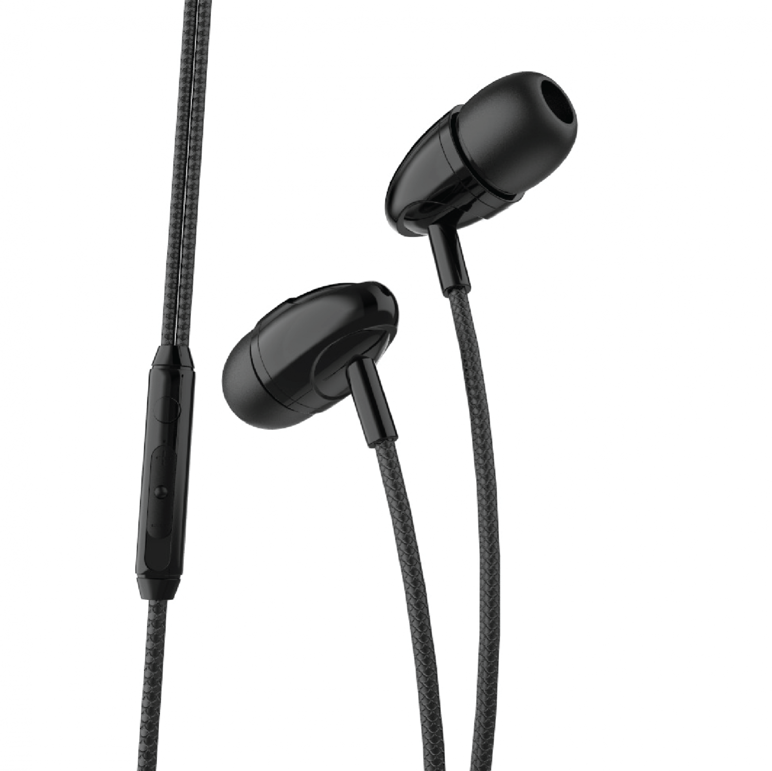 Porodo Blue Stereo Earphones with Aux Connector 3.5mm - Black