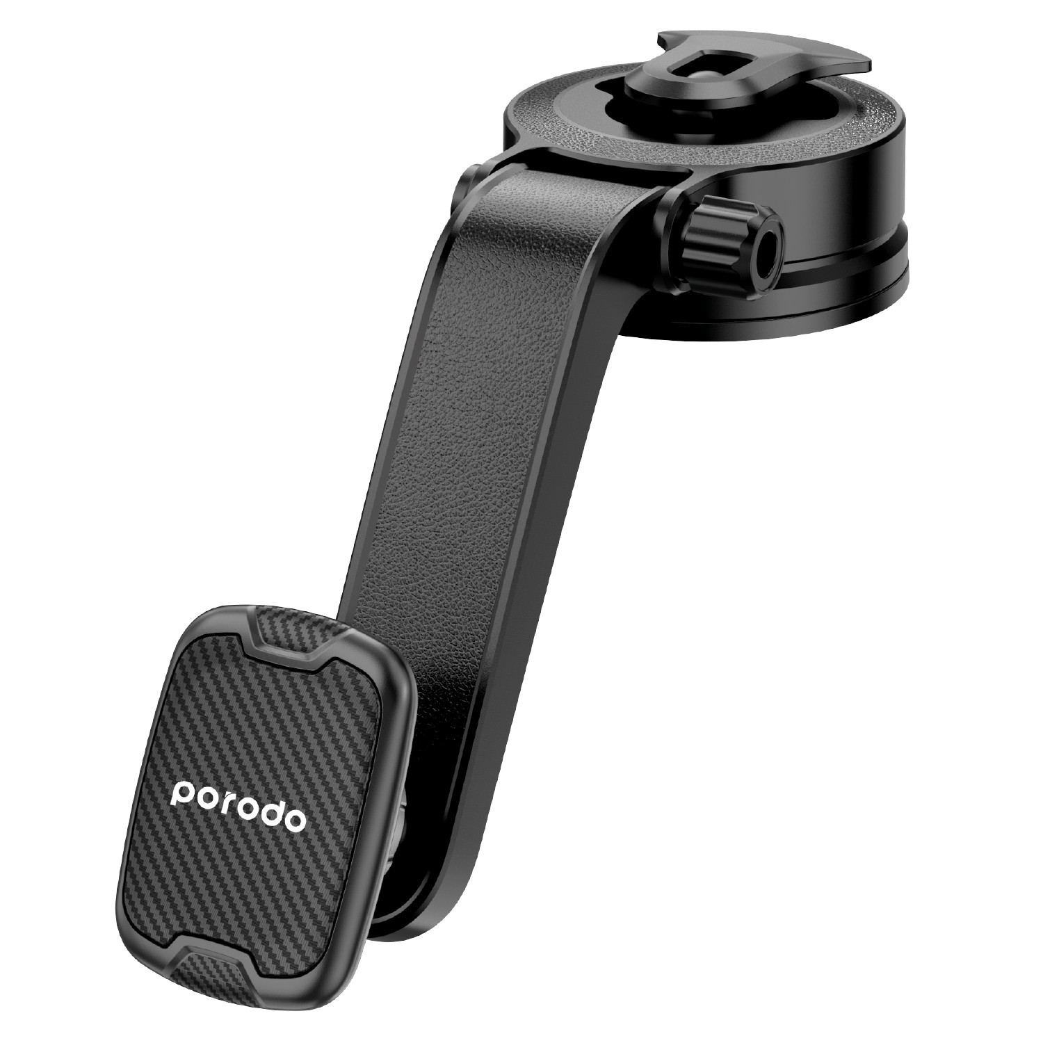 Porodo 360 Suction Cup Car Mount ( Magnetic Windshield / Dashboard ) - Black