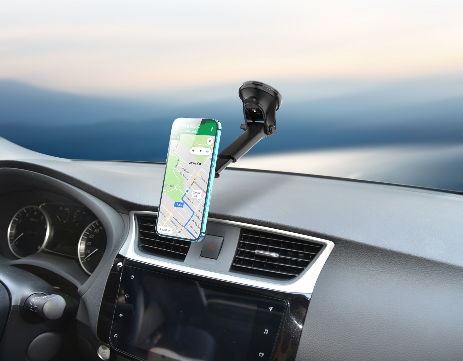 Porodo Magsafe Wireless Car Mount Dual Stand Combo 15W - Black