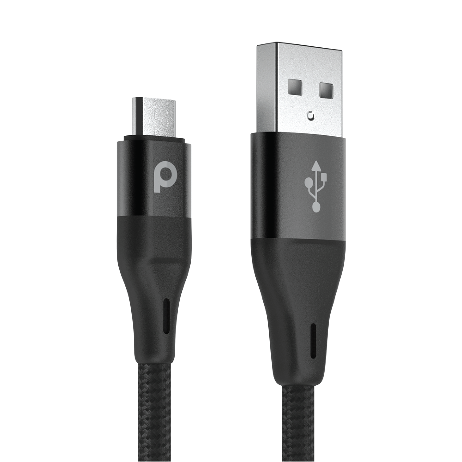 Porodo Aluminum Braided Micro USB Cable 2.2M 2.4A - Black