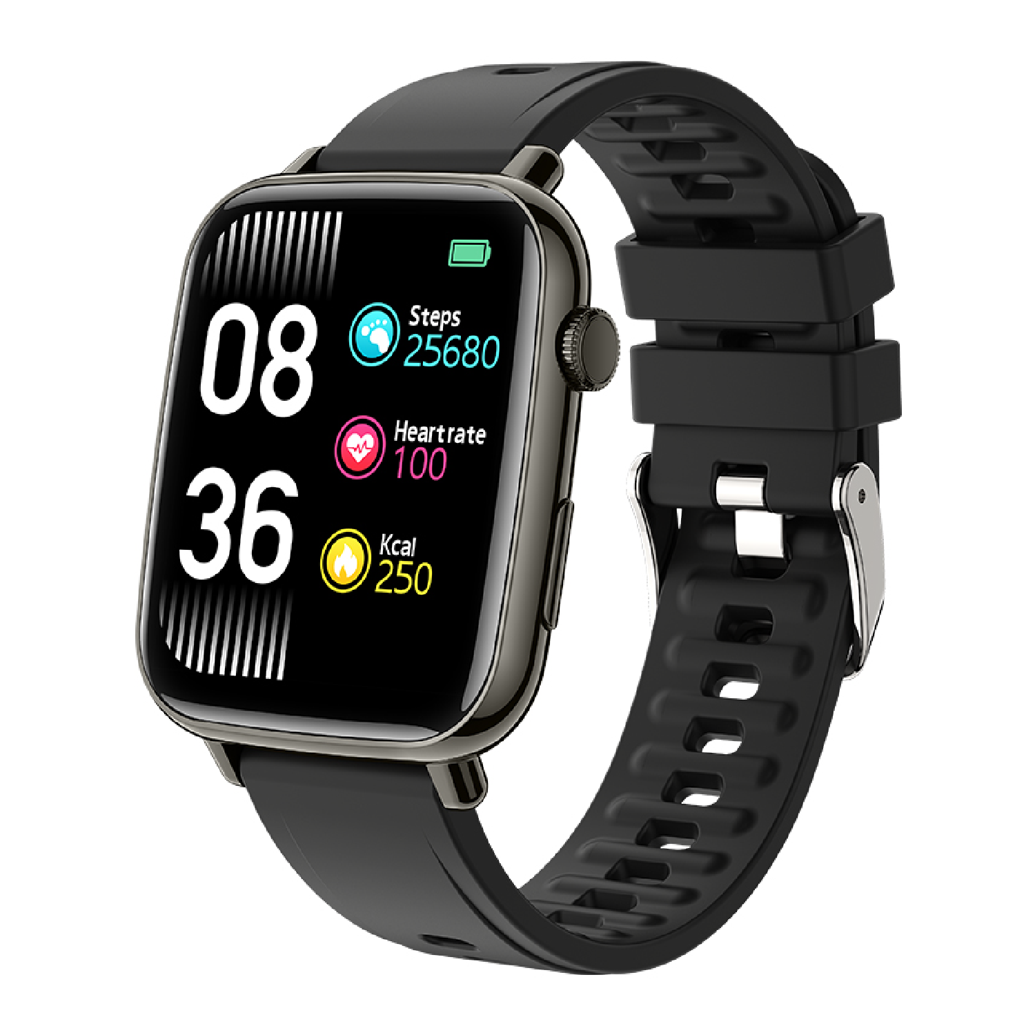 Porodo Verge Smart Watch with Fitness & Health Tracking - Black