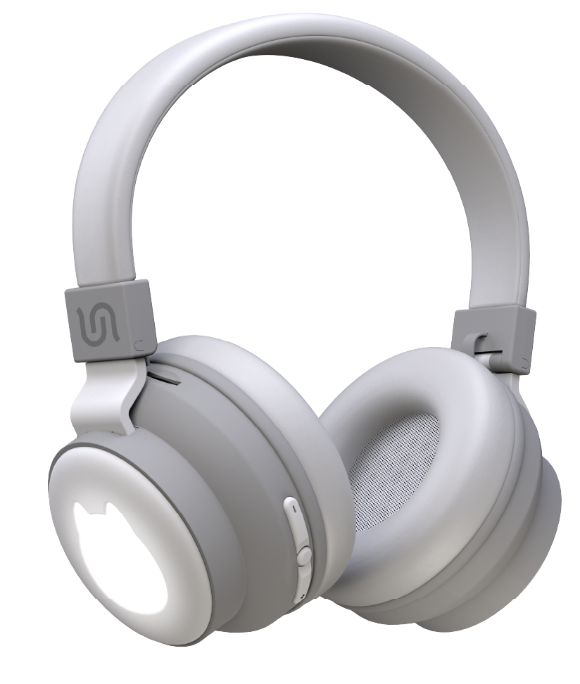 Porodo Soundtec Kids Wireless Over-Ear Headphone - White Cat