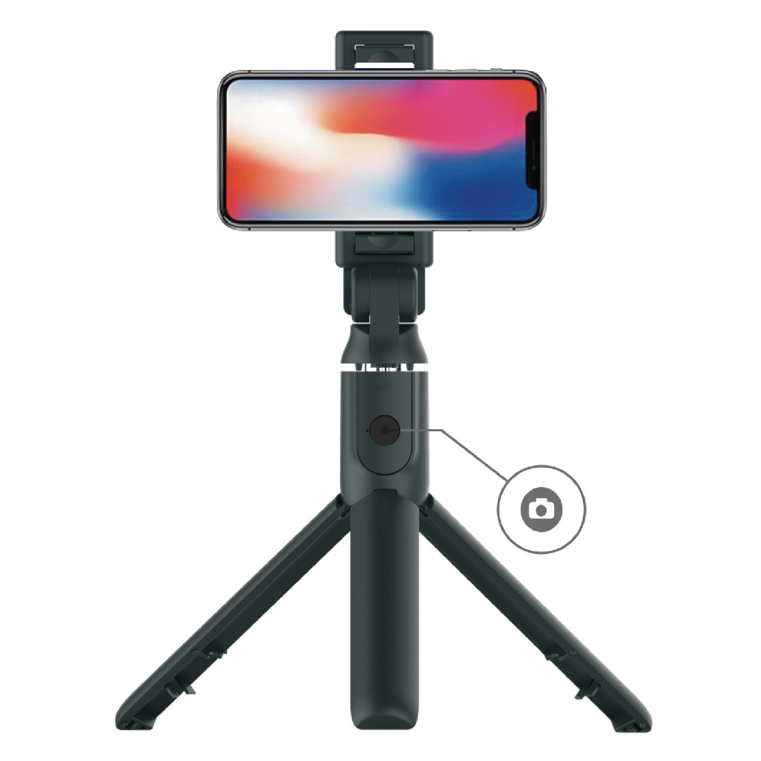 Porodo Bluetooth Selfie Stick with Tripod ( Detachable Remote Shutter ) - Black