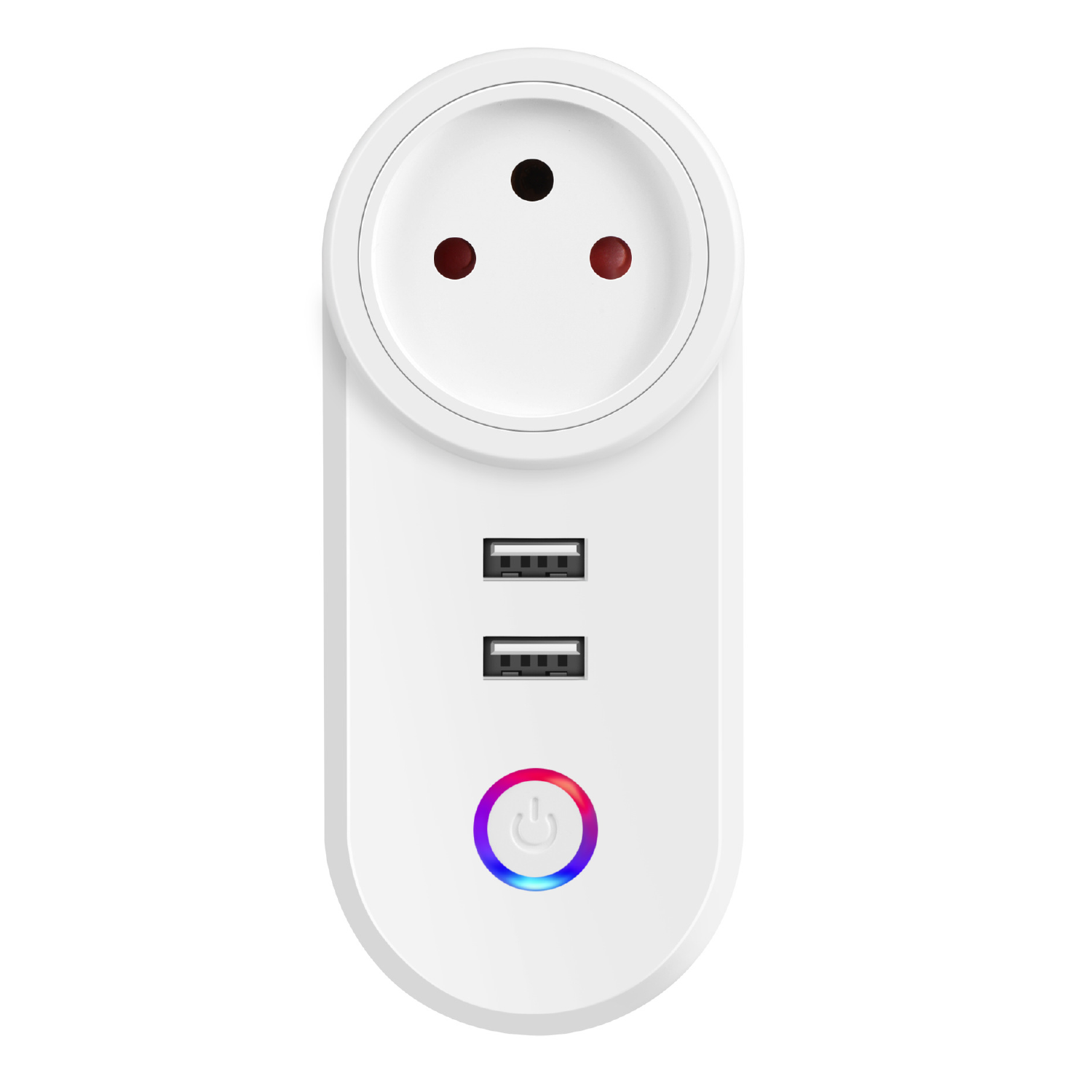 Porodo Lifestyle Dual USB-Port Smart Wifi Plug UK 16A - White