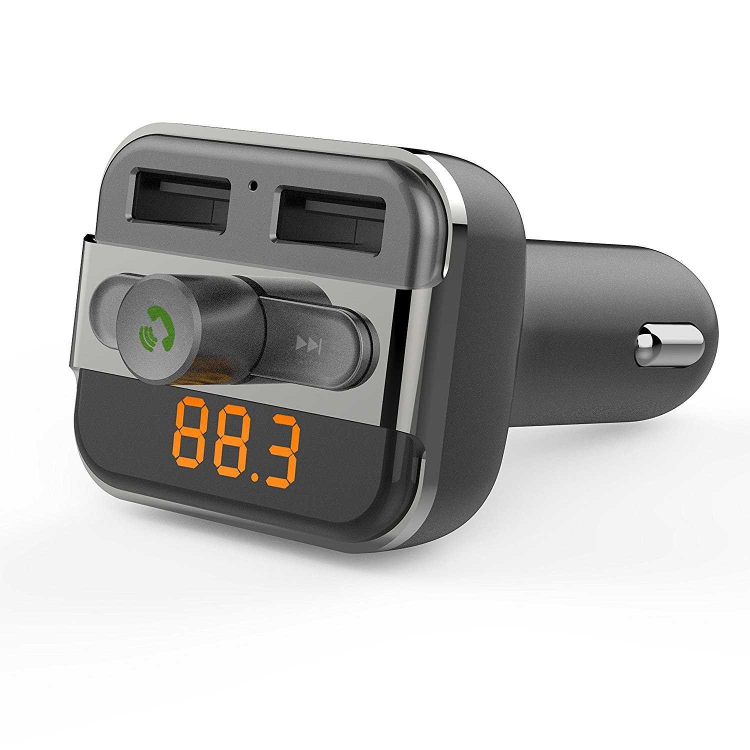 Porodo Wireless Hands-Free Car Kit With Built-In FM Transmitter 3.4AMP (15W)