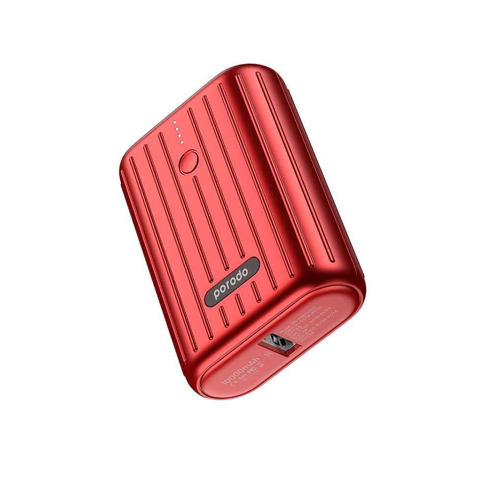 Porodo Power Bank 10000mAh QC3.0 with PD 20W - Red