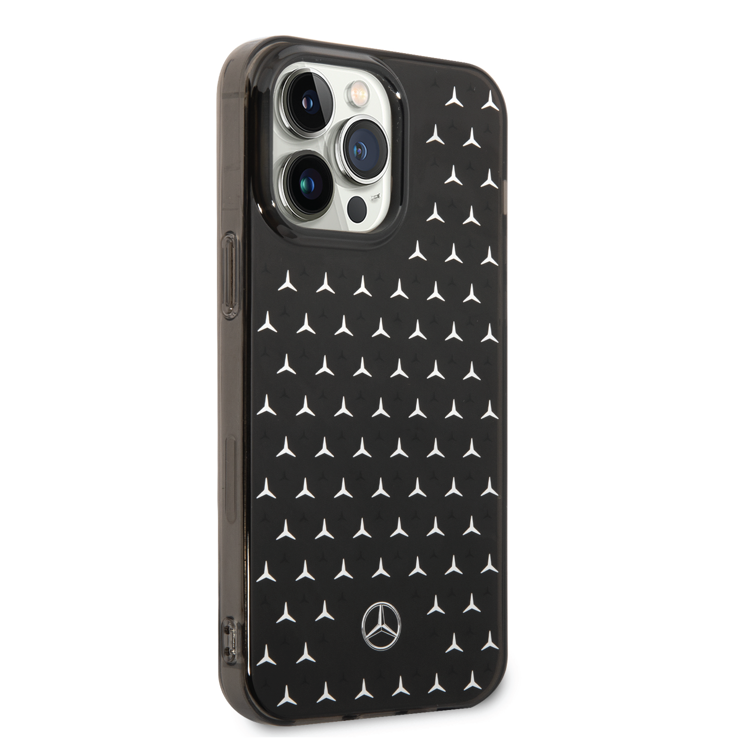 Mercedes-Benz Double Layer PC/ TPU Case With Large Star Pattern For iPhone 14 Pro M