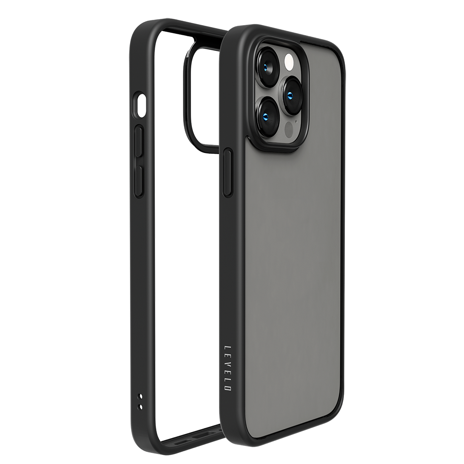  Levelo Solo iPhone 14 Pro Max Clear Back Case - Black