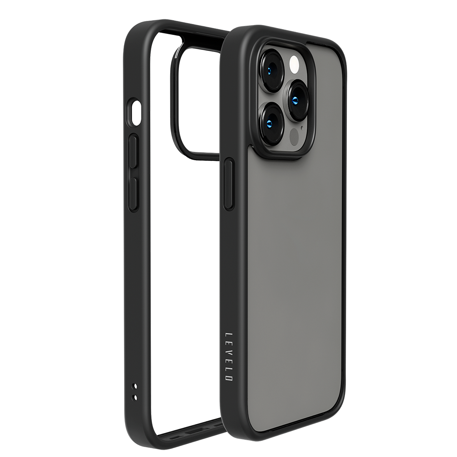  Levelo Solo iPhone 14 Pro Clear Back Case - Black