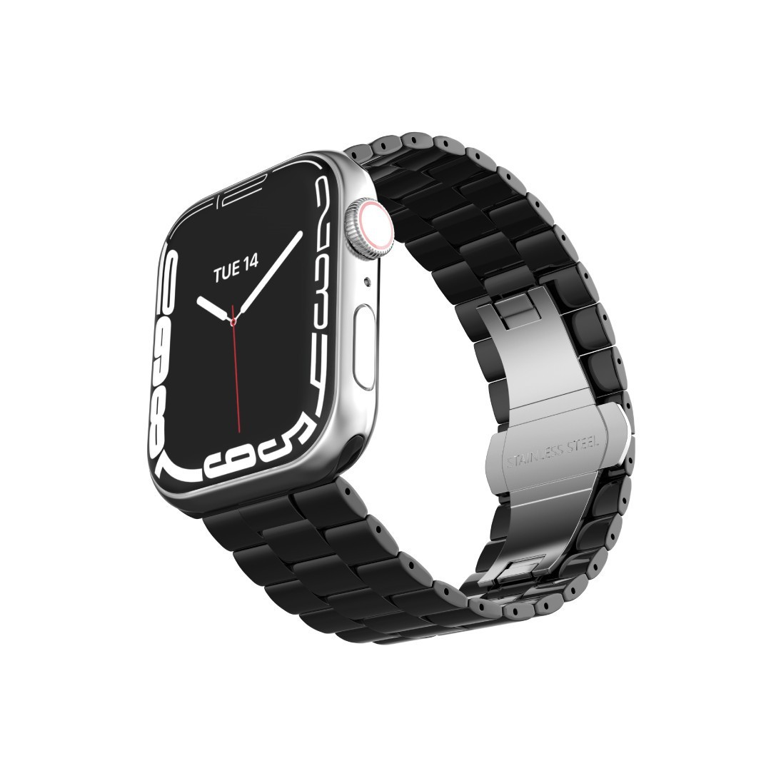 Levelo Enigma Ceramic Watch Strap For Apple Watch 38 / 40 / 41mm - Black