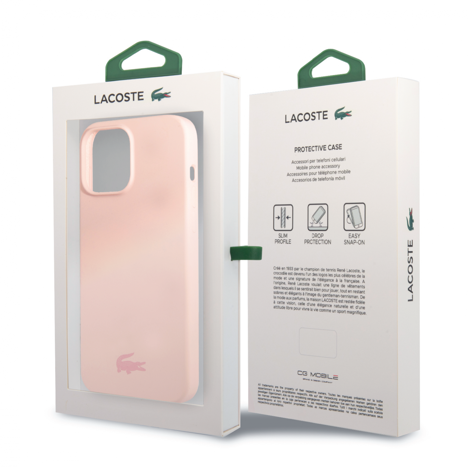 Lacoste HC Liquid Silicone & Microfiber Glossy Printing Logo Case For iPhone 14 Pro