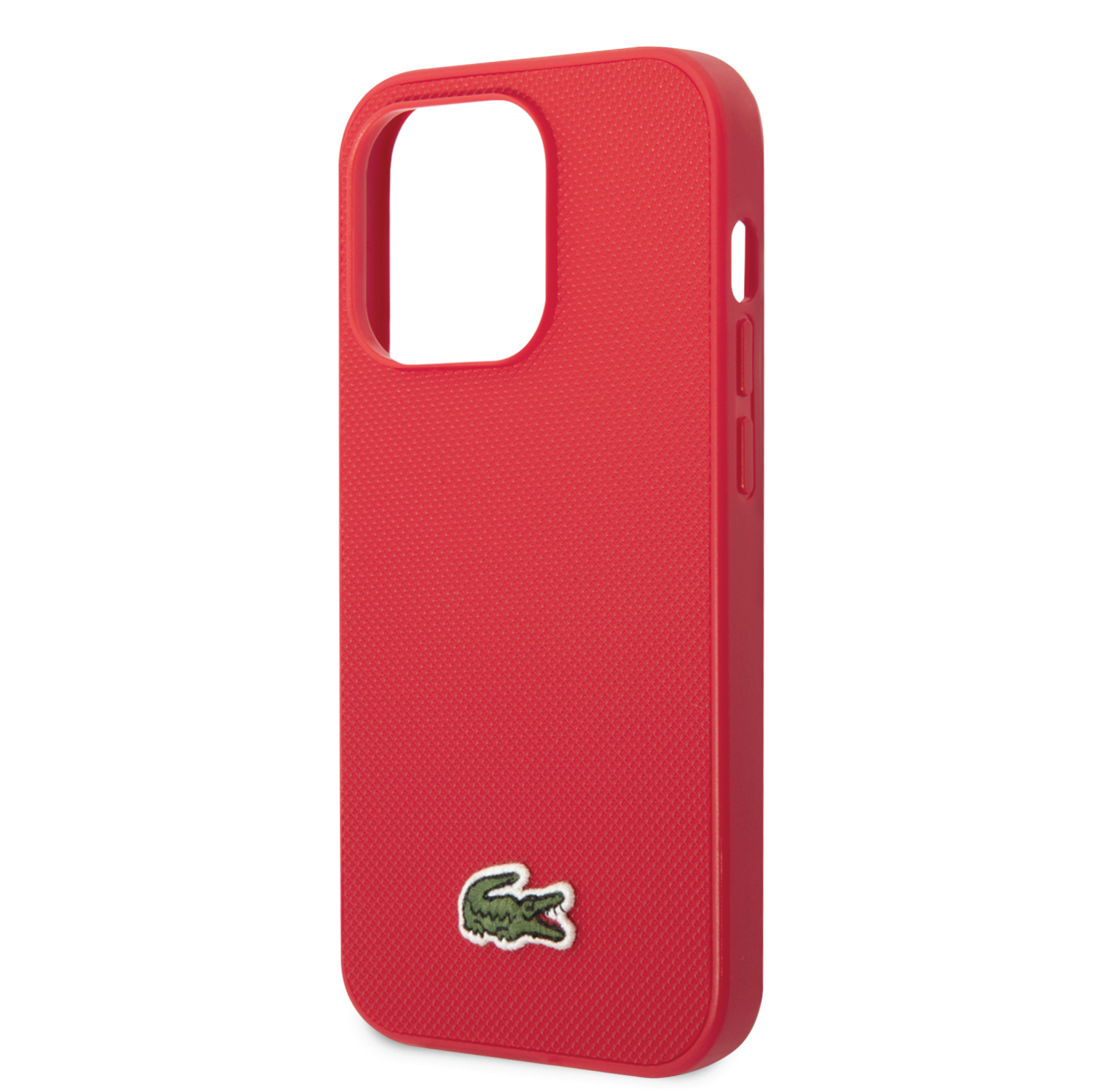 Lacoste Hard Case Iconic Petit Pique PU Woven Logo Estragon For iPhone 14 Pro