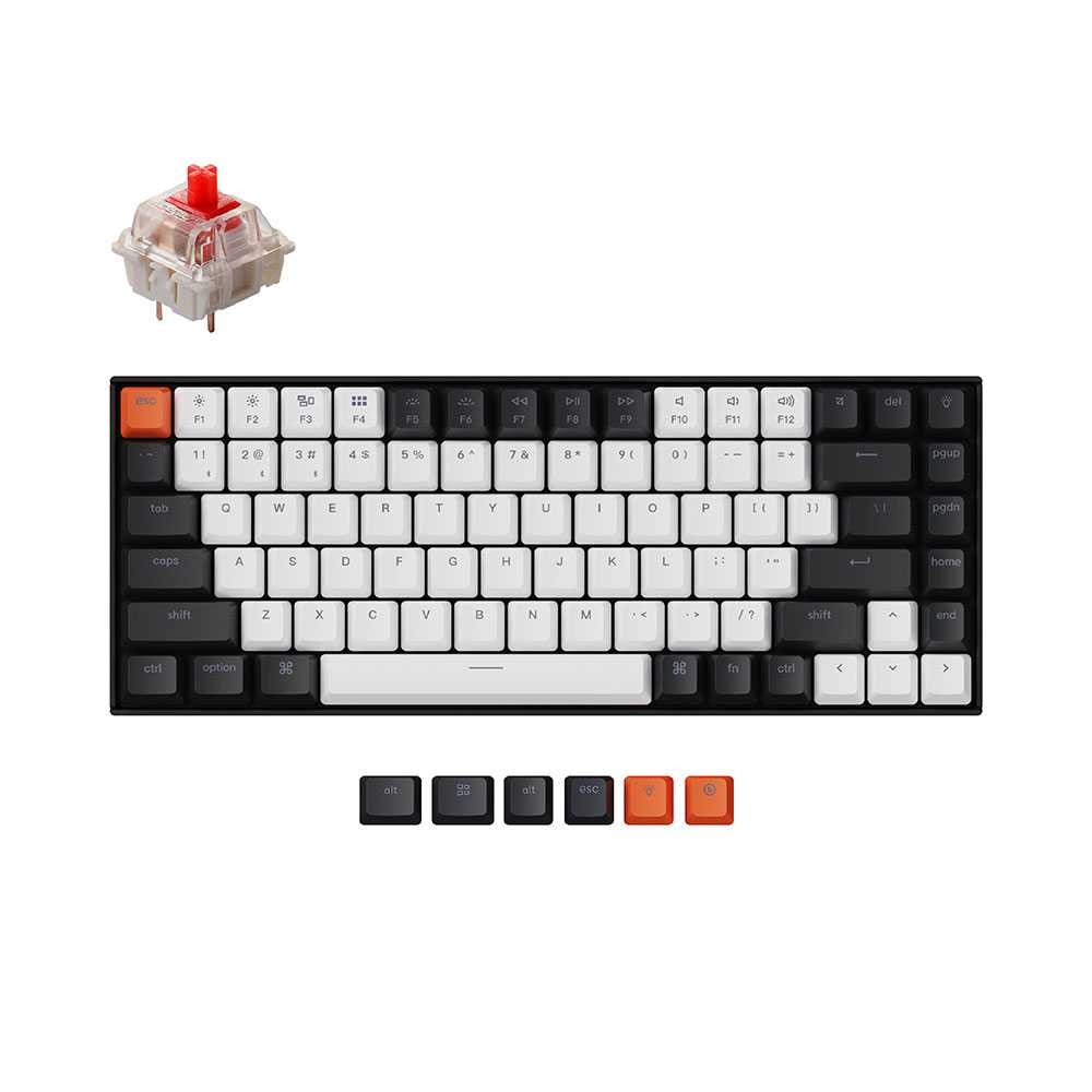 Keychron K2 ANSI 75% Layout 84 Key , Red Switch RGB Hot-Swap Aluminum Frame Gateron G Pro M