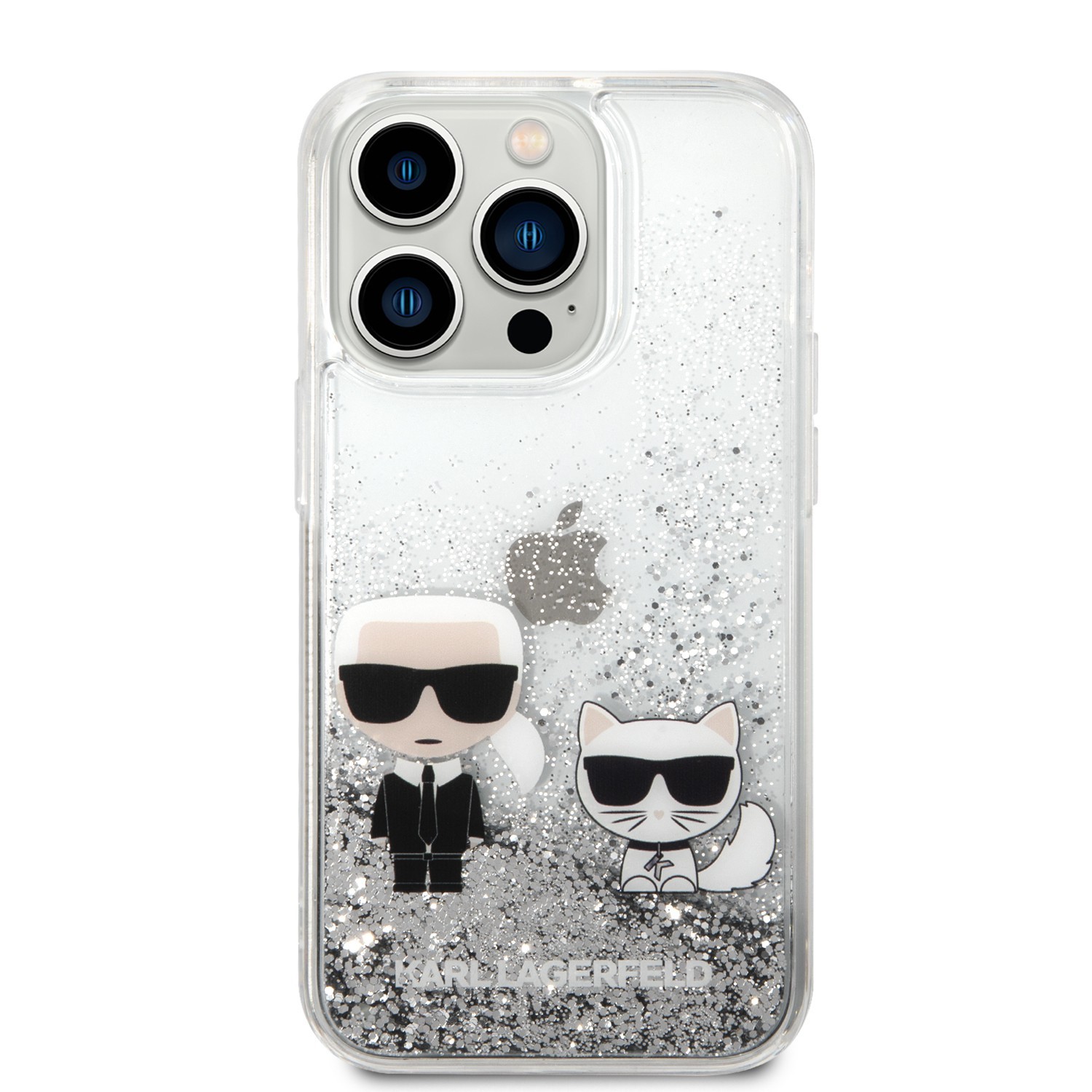 Karl Lagerfeld Liquid Glitter Case Karl And Choupette iPhone 14 Pro