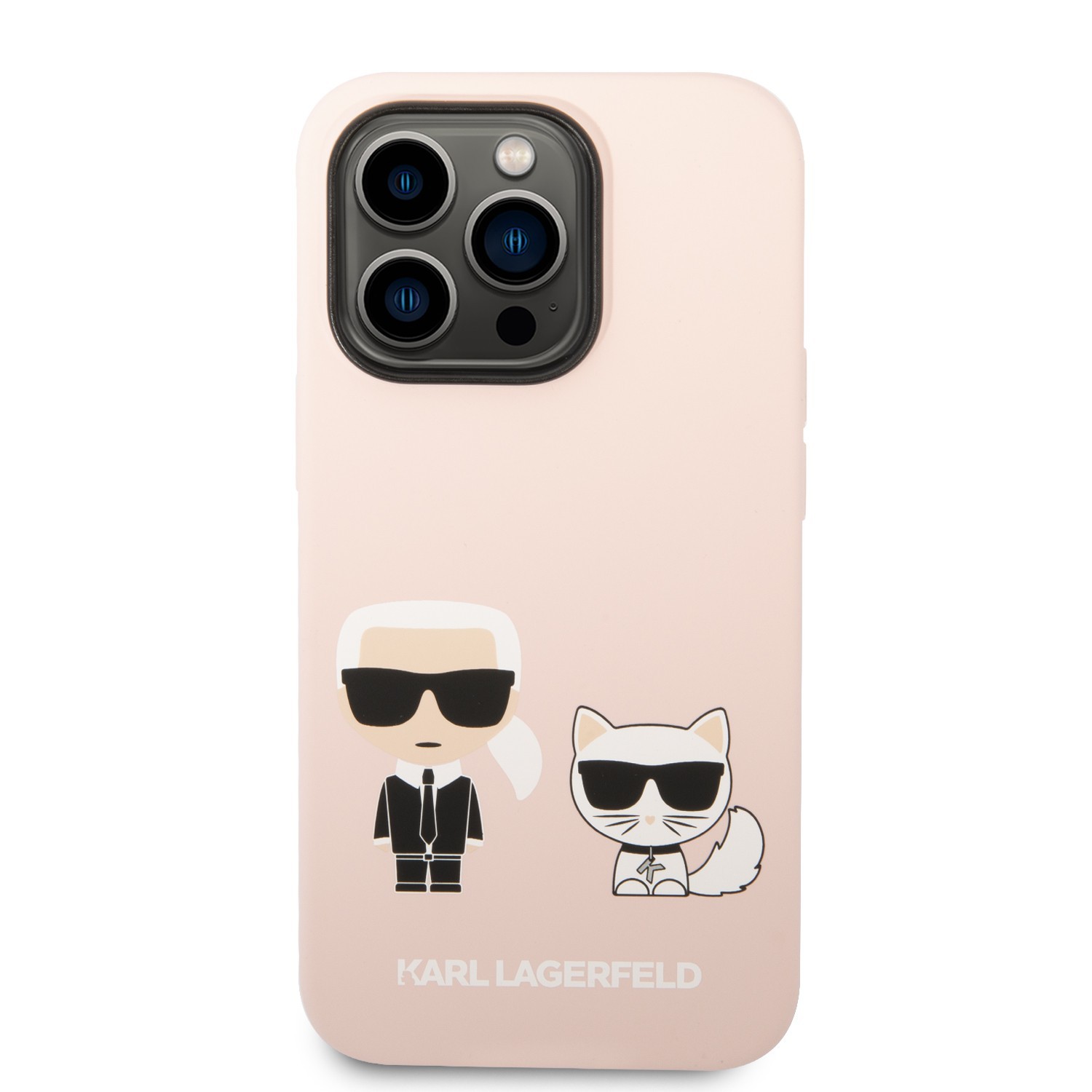 Karl Lagerfeld Liquid Silicone Karl & Choupette Case for iPhone 14 Pro (6.1") - Ligh