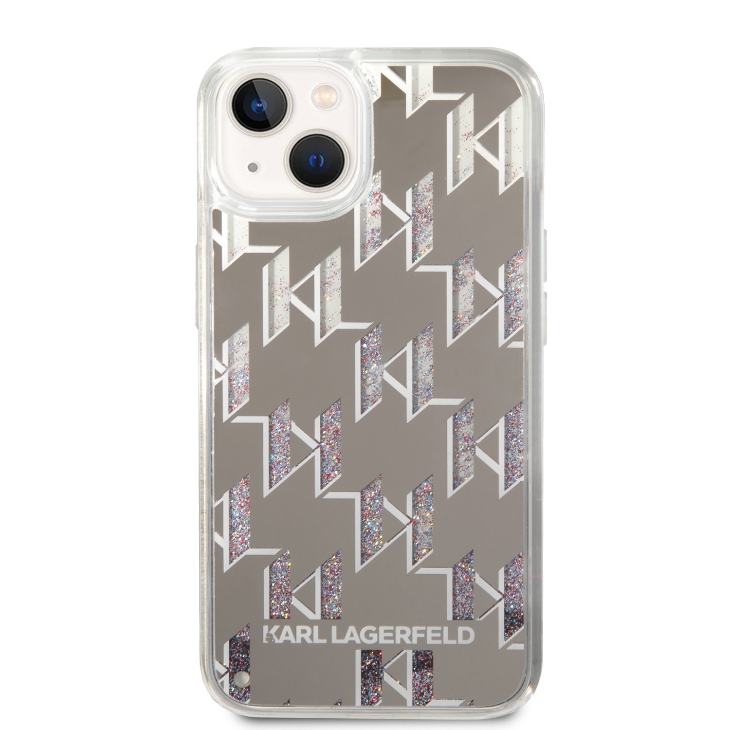 Karl largerfeld Liquid Glitter Case Monogram Pattern & Multicolor Glitter iPhone 14