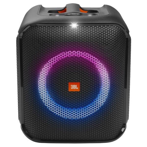 JBL Partybox Encore Essential Portable Party Speaker, 100W Powerful Sound, Built-In Dynamic Light Show, IPX Splash Proof Design, 10 Hours of Playtime, Multisource Playback - Black