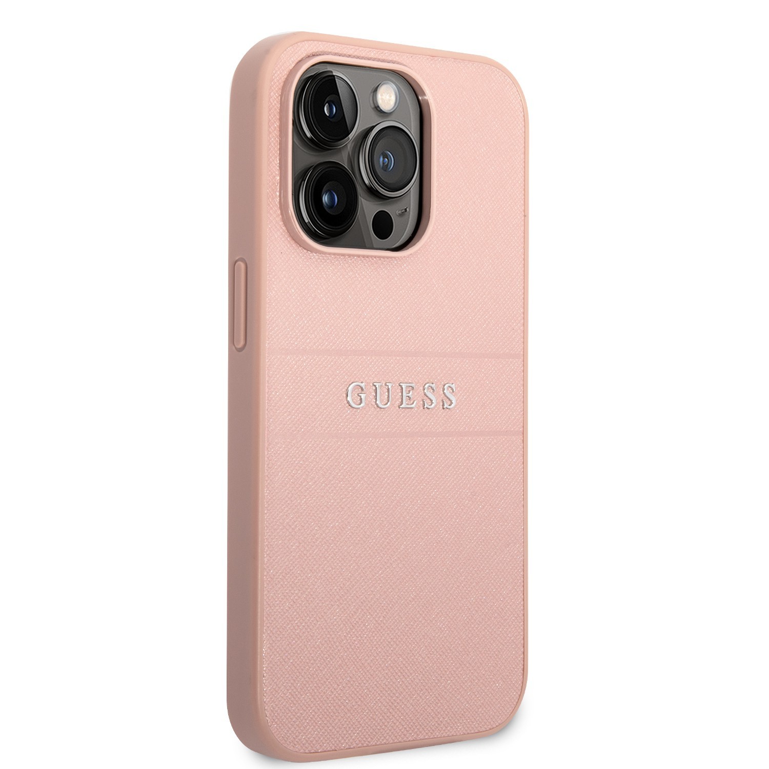 Guess PU Saffiano Hard Case for iPhone 14 Pro (6.1") - Pink