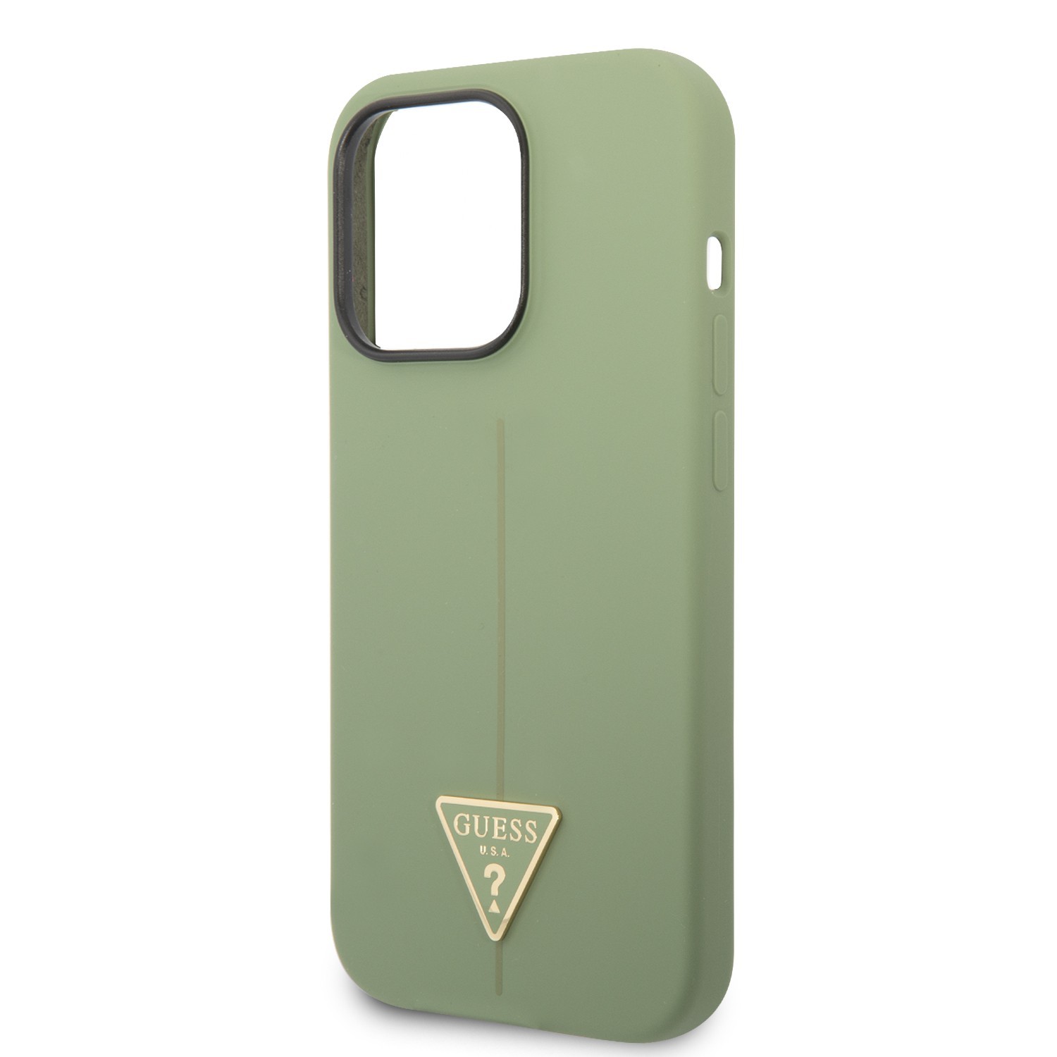 Guess Silicone Line & Triangle Hard Case for iPhone 14 Pro (6.1") - Green