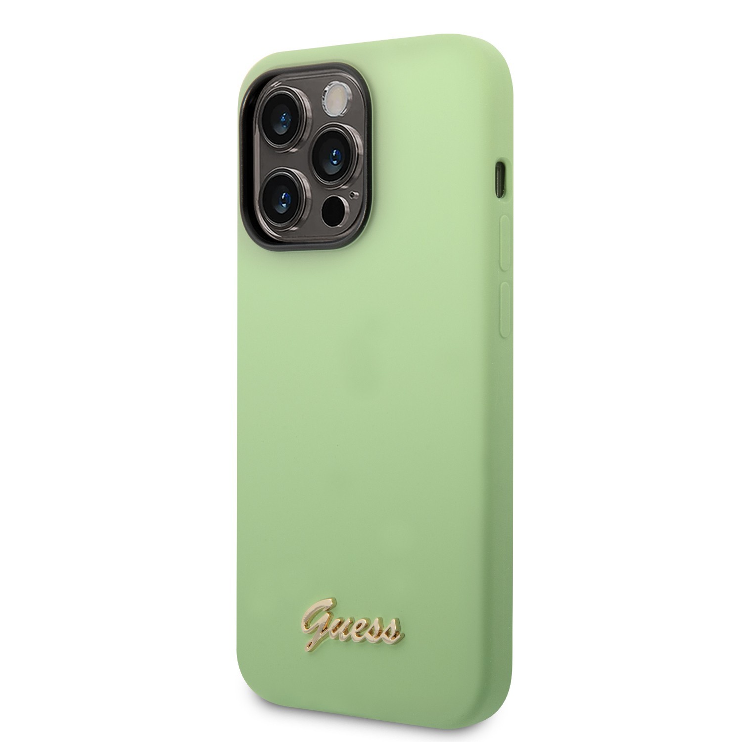 Guess Silicone PC Camera Script Logo Hard Case for iPhone 14 Pro Max (6.7") - Green